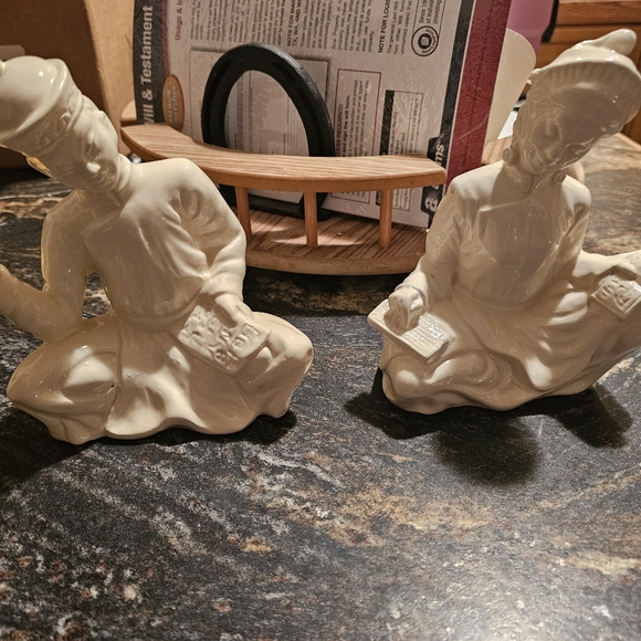Other - Elegant Cream Ceramic Figurines
